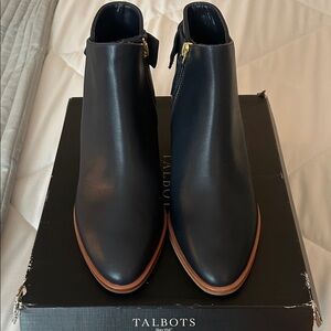 Talbots Women's indigo blue via knot Navy Booties